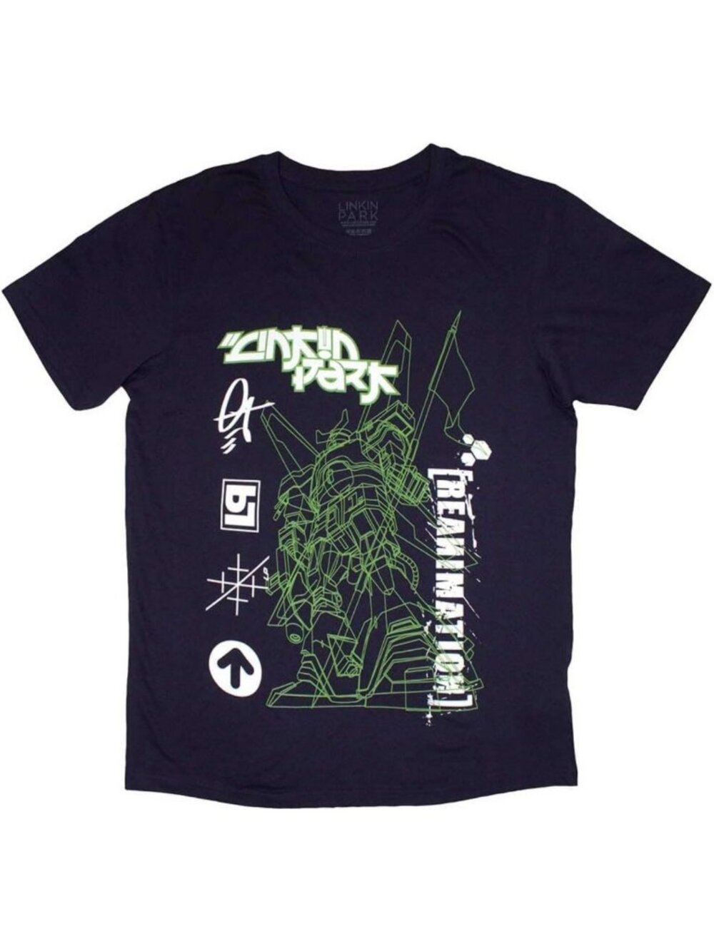Men's Navy Blue Linkin Park Reanimation Robot Sketch Graphic Tee, Music Fan